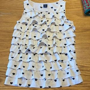 EUC Sz 10 girls Gap Kids heart tunic ruffled blouse